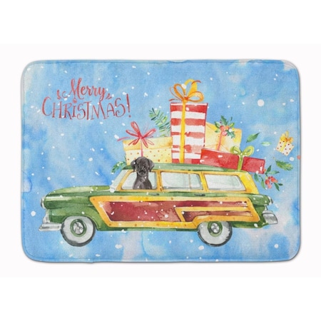 Carolines Treasures Merry Christmas Black Labrador Retriever Machine Washable Memory Foam Mat CK2435RUG